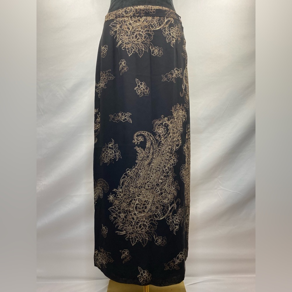 Vintage Talbots Floral Paisley Wrap Skirt Unlined Made in Hong Kong